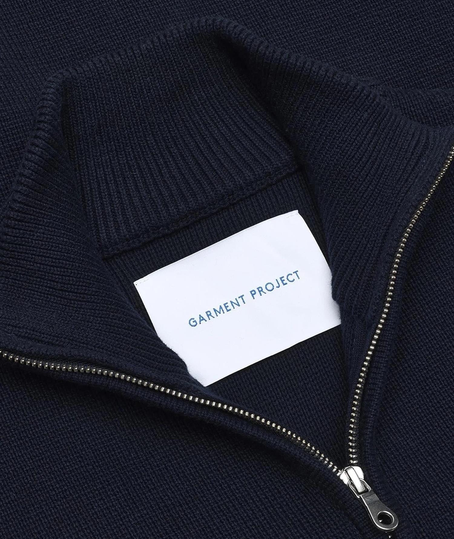 Garment Project Zipper Knit Cardigan Cardigan Mørkeblå - modostore.no