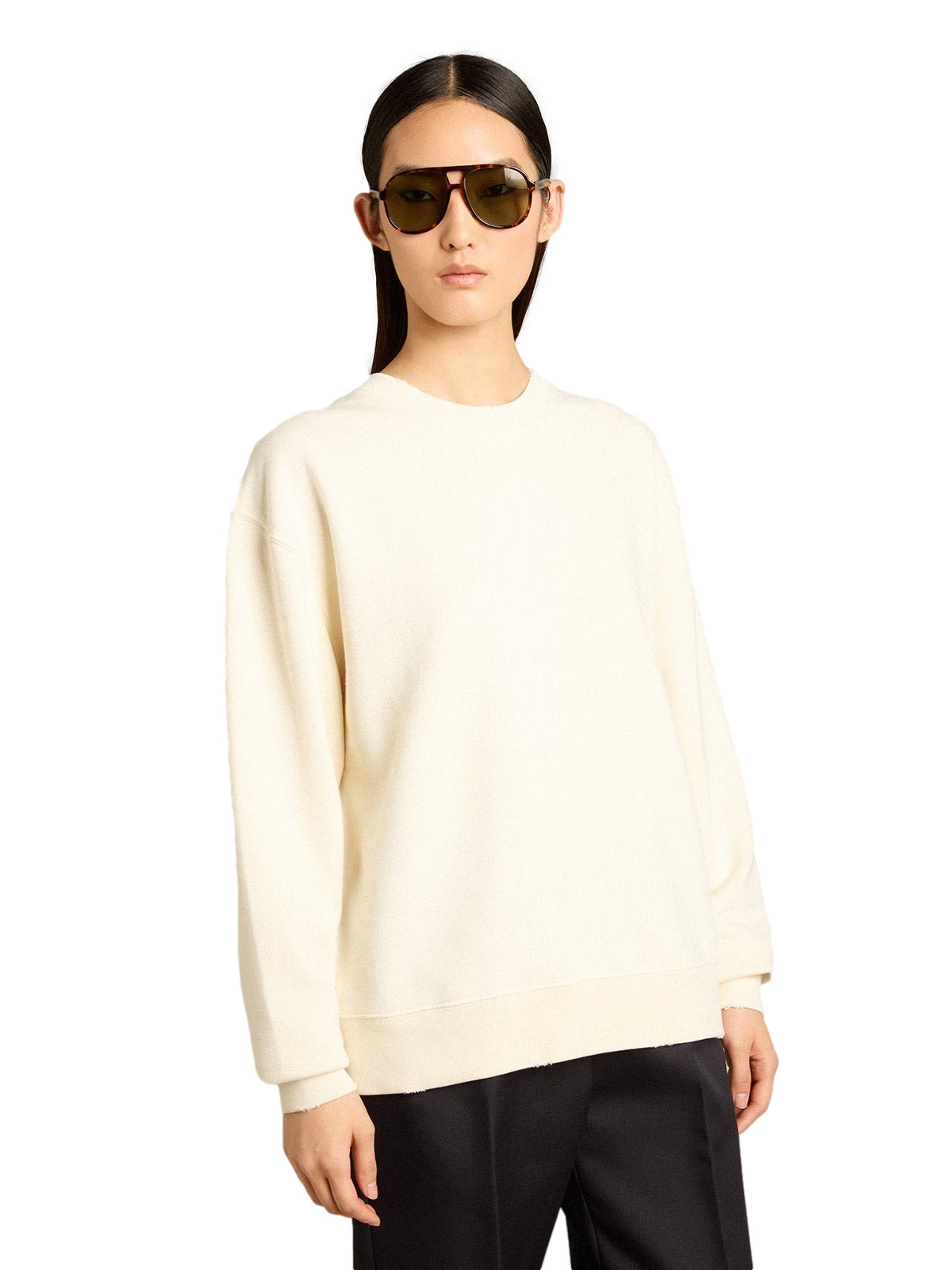 Golden Goose Boxi Sweatshirt Logo Patch Genser Off-White - modostore.no