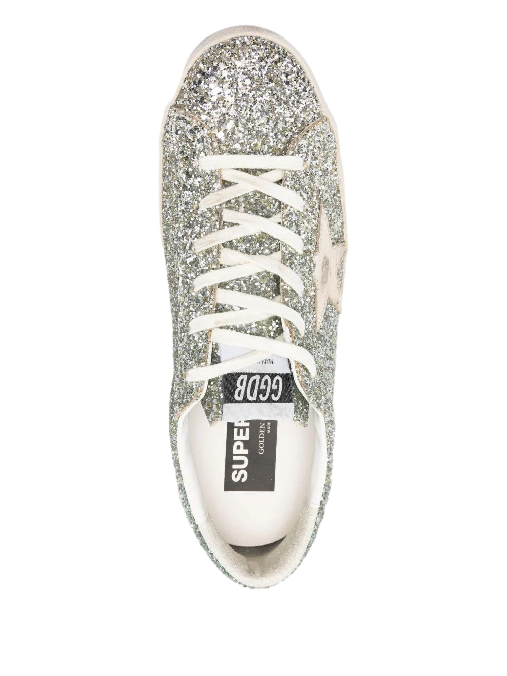 Golden Goose Superstar Glitter Laminated Star Toe Tongue/Heel Sko Grønn - modostore.no