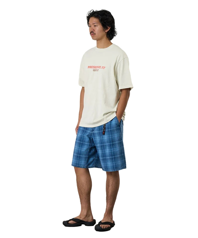 Gramicci Footprints Tee Pigment Dyed T-shirt Beige - modostore.no