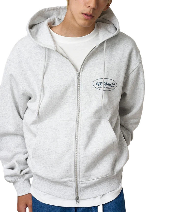 Gramicci ORIGINAL FREEDOM ZIP HOODED SWEATSHIRT Hettejakke Lys Grå Melert - modostore.no