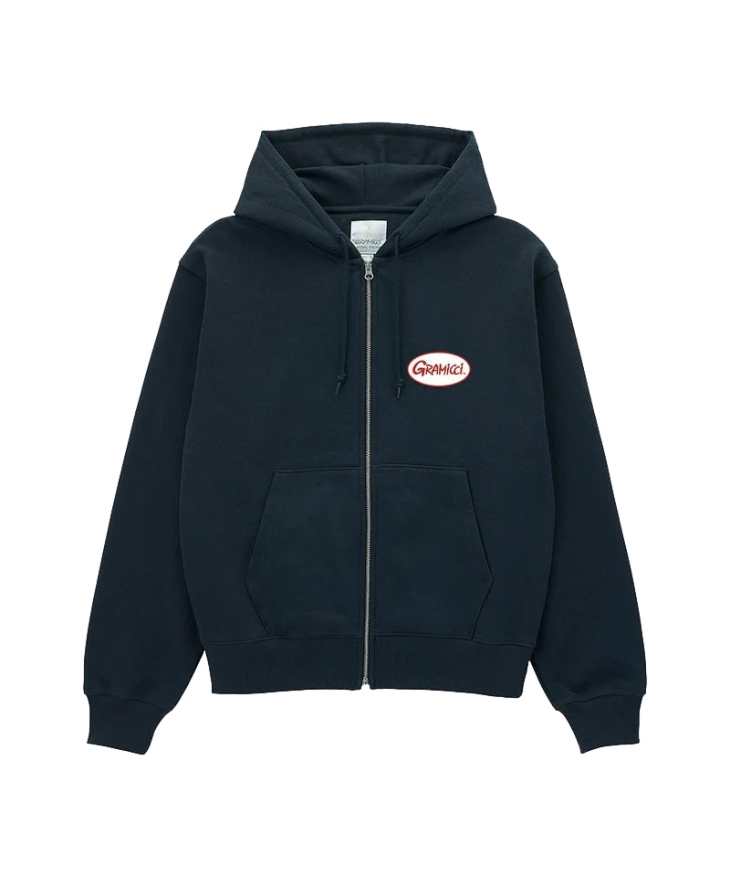 Gramicci Oval Patch Zip Hooded Sweatshirt Vintage Black Genser Vasket Sort - modostore.no