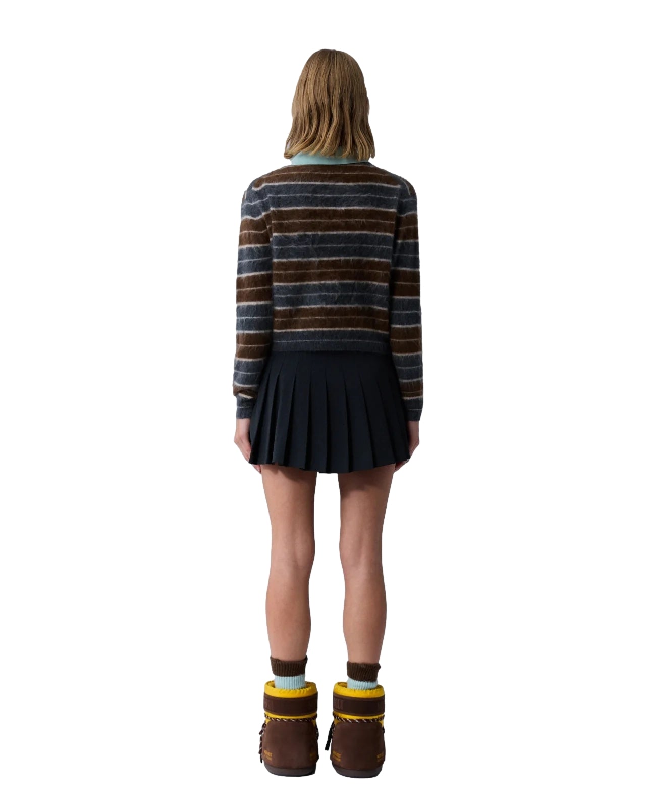 Guest In Residence Grizzly Stripe Crew Genser Brun Mønster - modostore.no