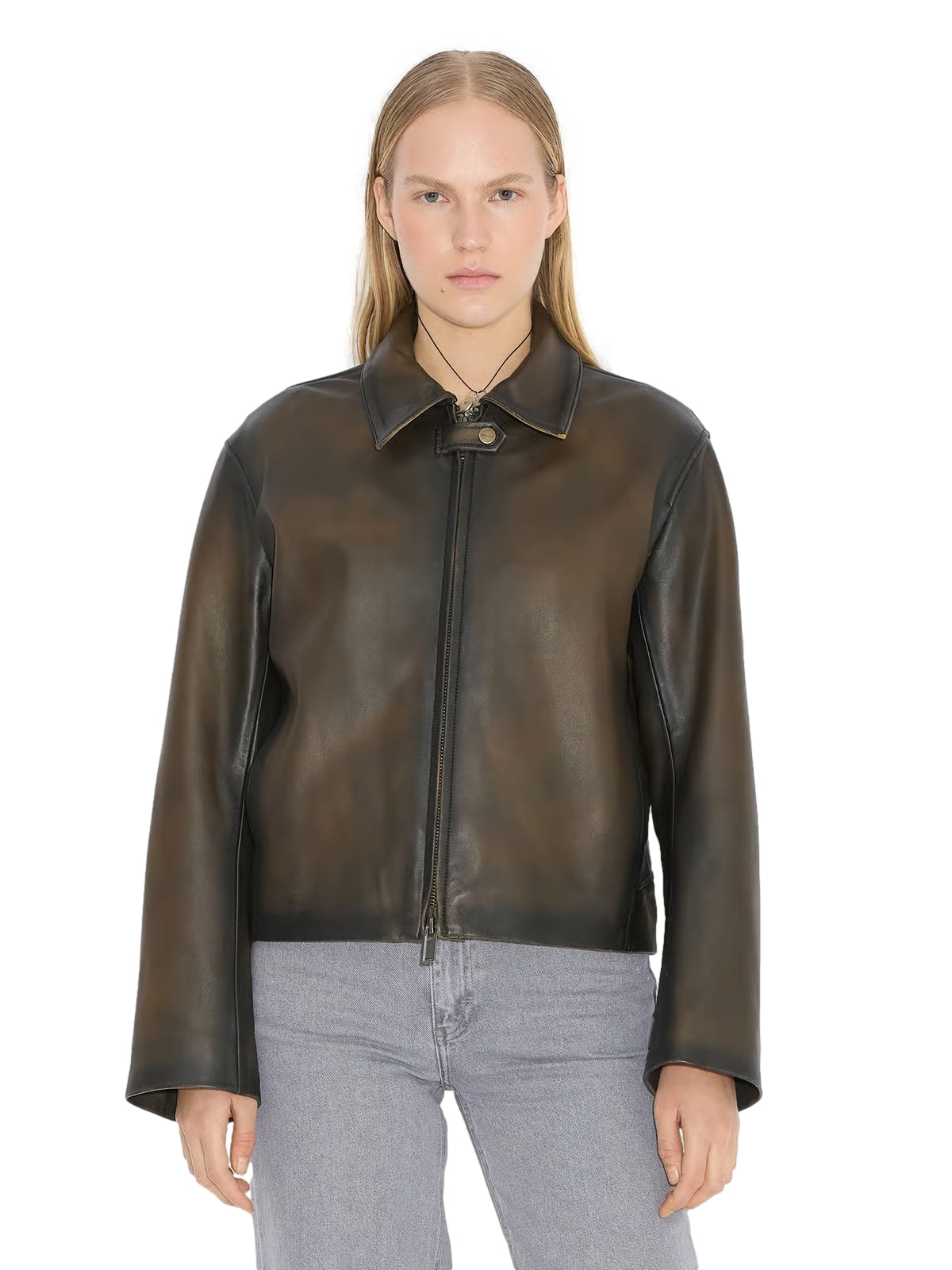 Holzweiler Cia Leather Jacket Jakke Brun - modostore.no