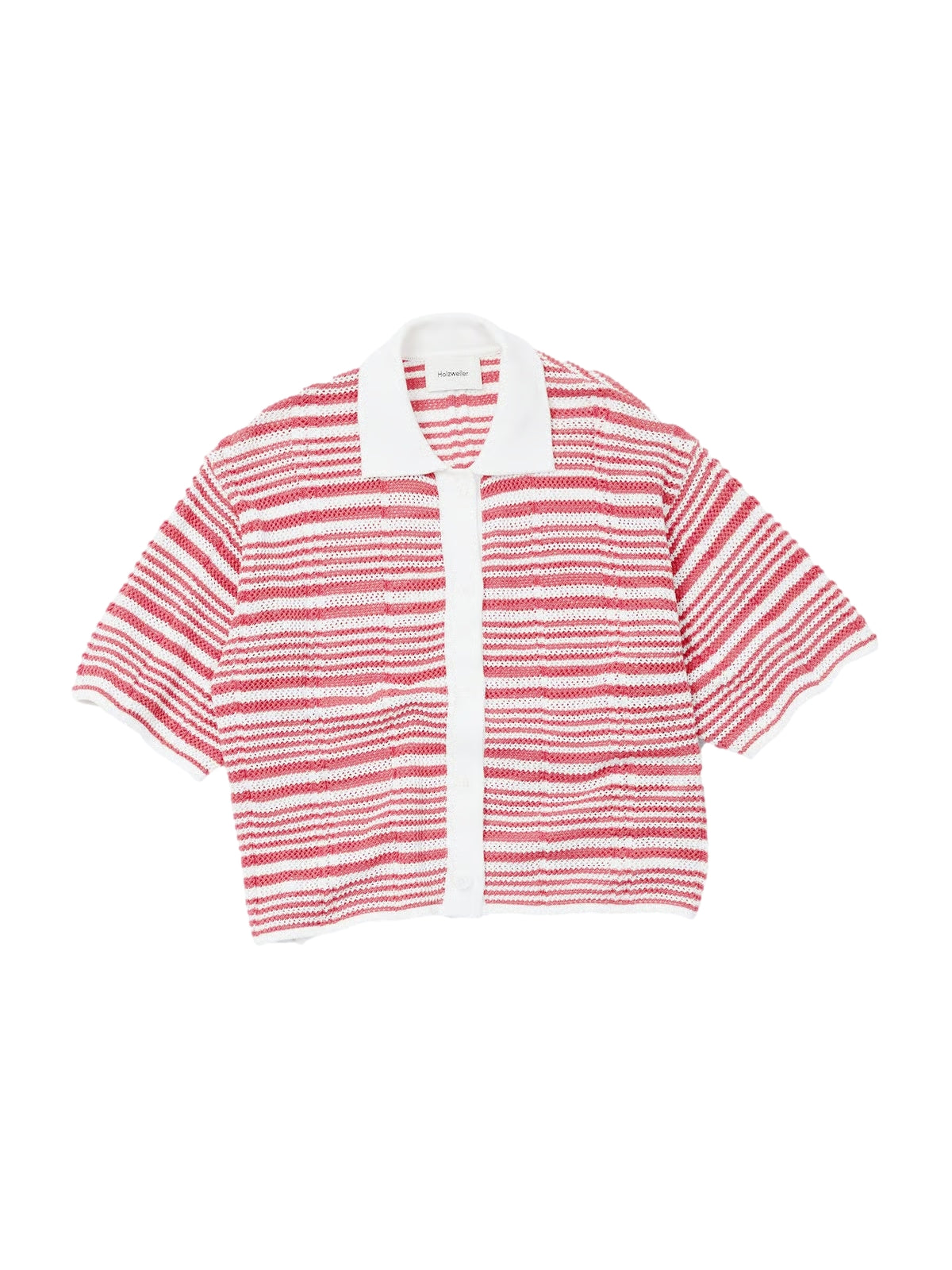 Holzweiler Kelp Striped Shirt T-shirt Hvit Og Rød - modostore.no