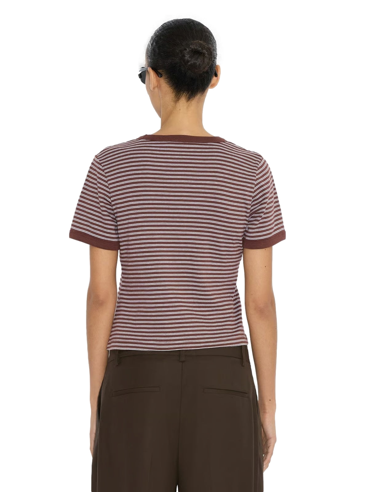 Holzweiler Kitty Stripe Tee Topp Burgunder Striper - modostore.no