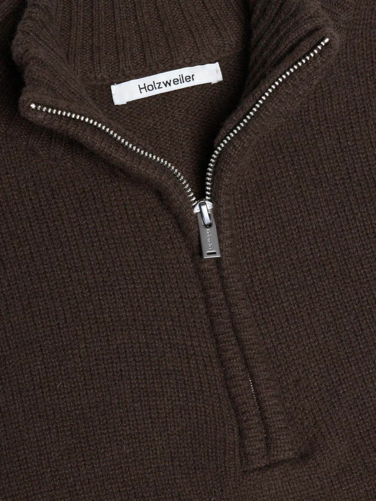 Holzweiler M. Wool Half Zip Genser Brun - modostore.no