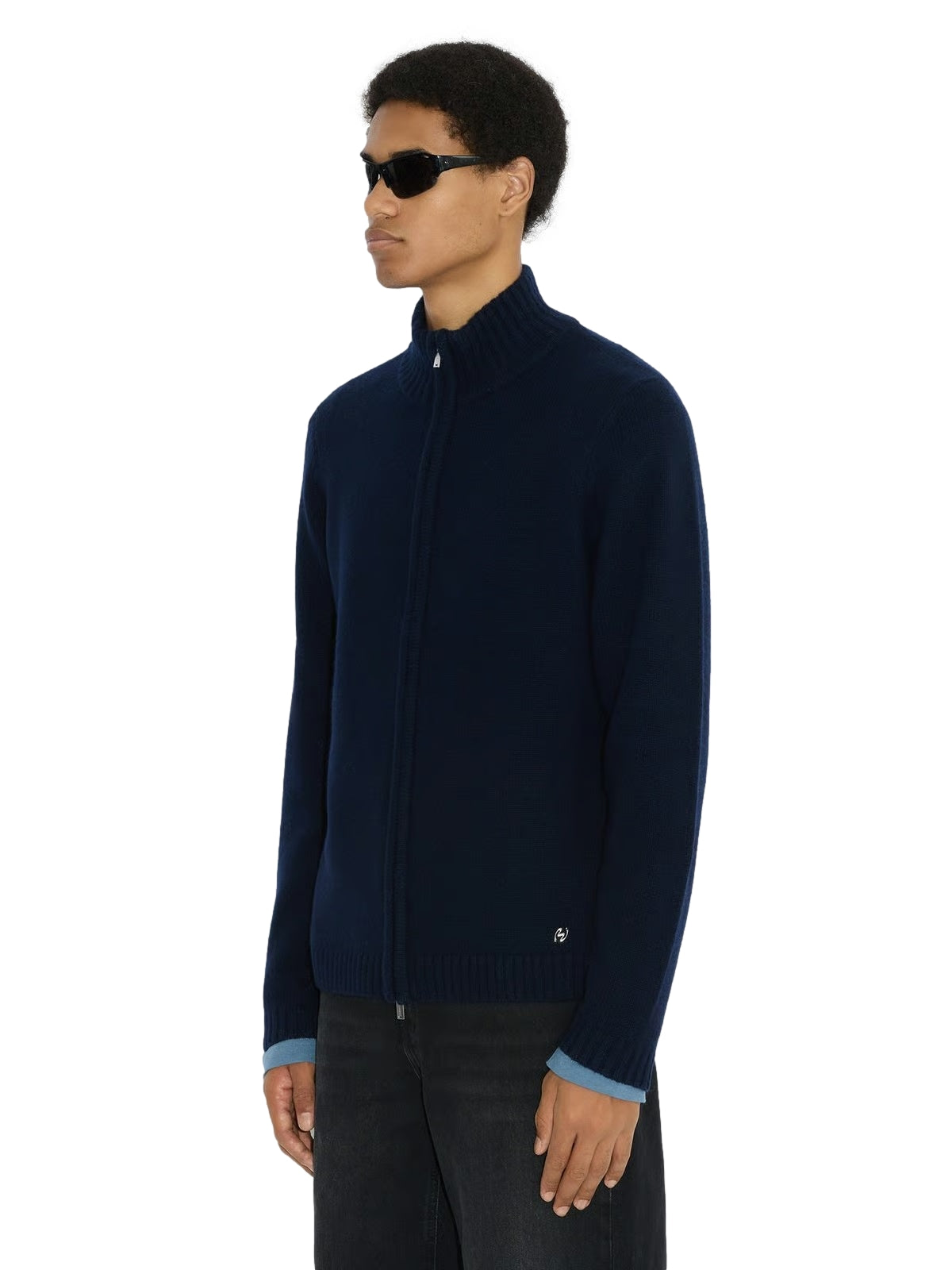 Holzweiler M. Wool Zip Cardigan Cardigan Navy - modostore.no