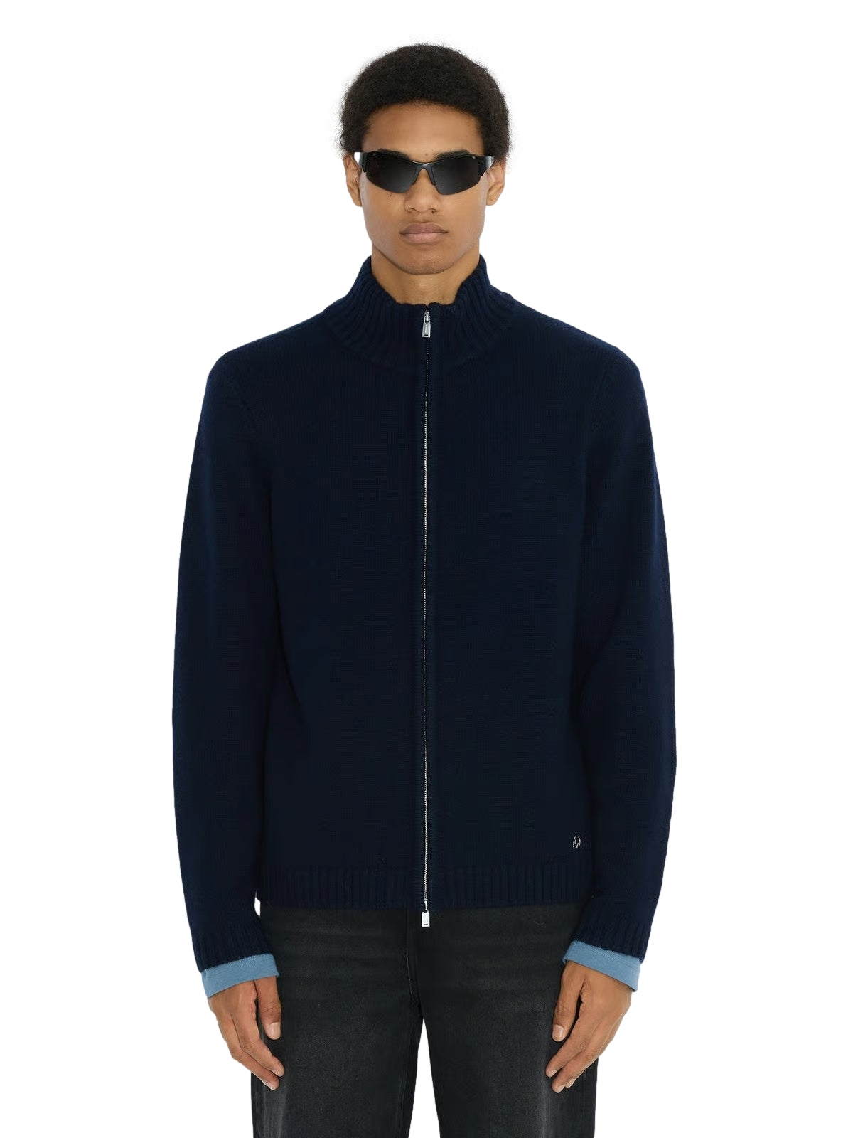 Holzweiler M. Wool Zip Cardigan Cardigan Navy - modostore.no