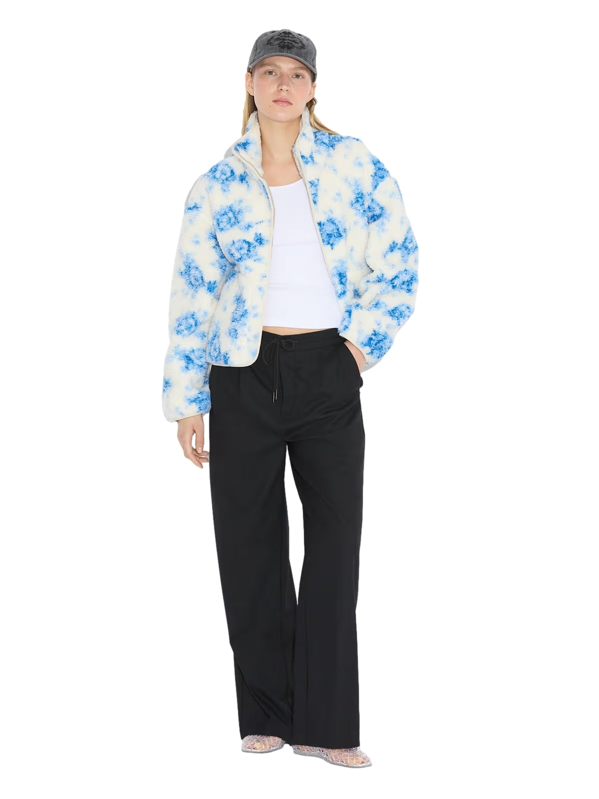 Holzweiler Rype Fleece Jacket Jakke Hvit Og Blå - modostore.no