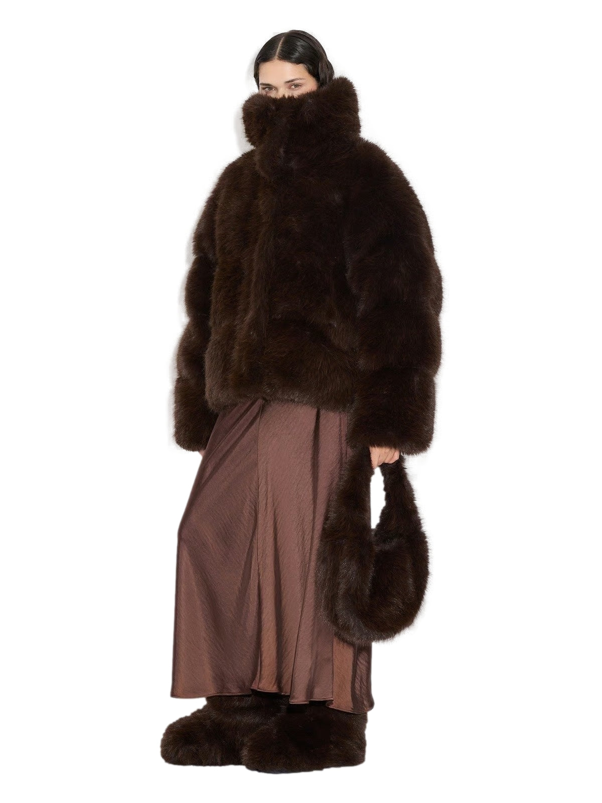 Holzweiler Steilia Fauxfur Down Jkt Jakke Brun - modostore.no