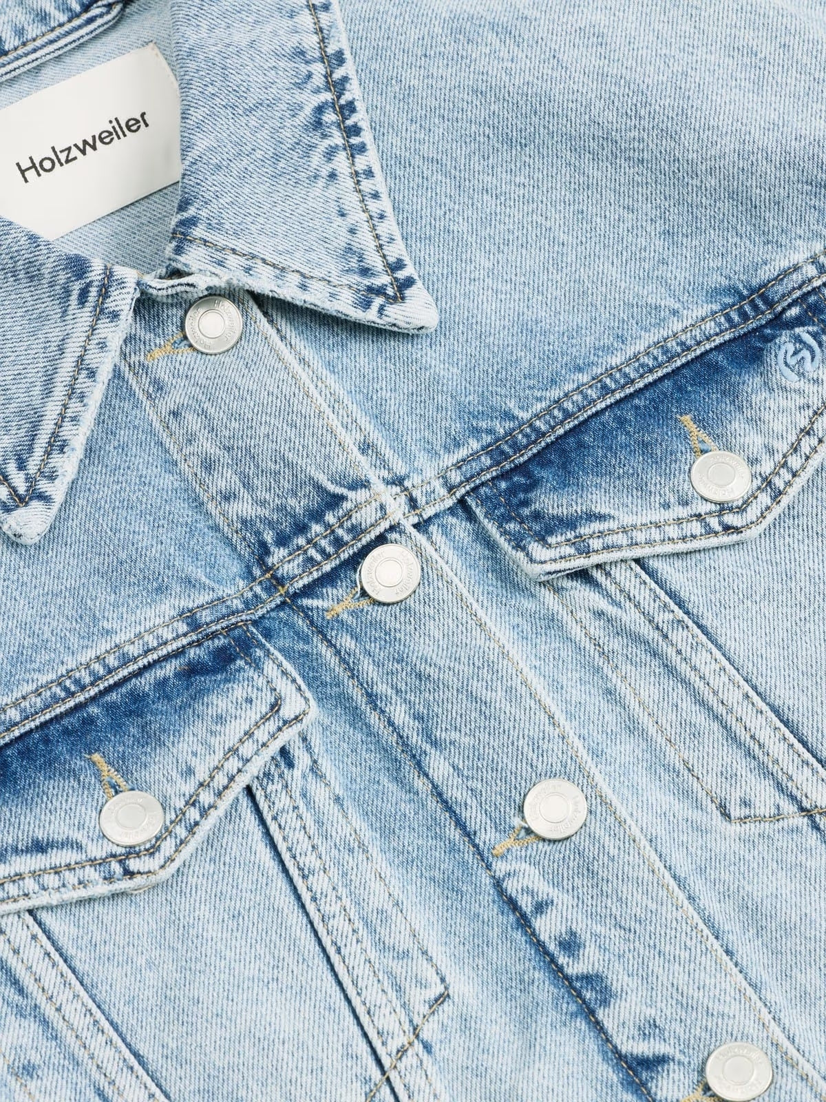 Holzweiler W Cropped Denim Jacket Jakke Lyseblå - modostore.no