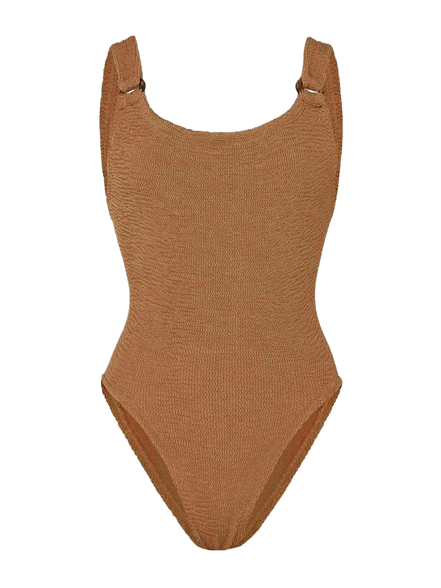 Hunza G Domino Swim Metallic Cocoa Badedrakt Brun - modostore.no