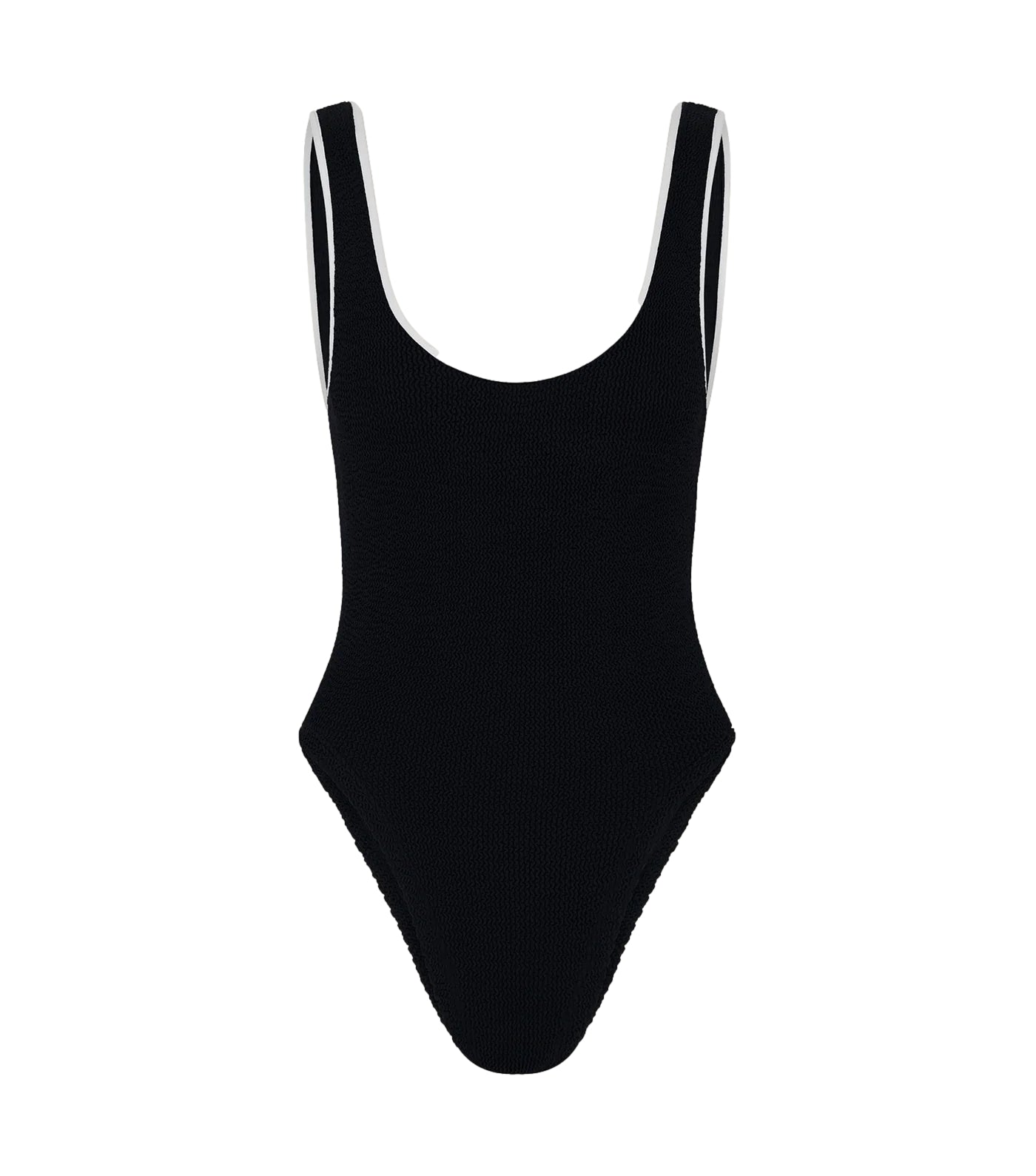 Hunza G Faye Contrast Swim Crinkle Badedrakt Sort Og Hvit - modostore.no