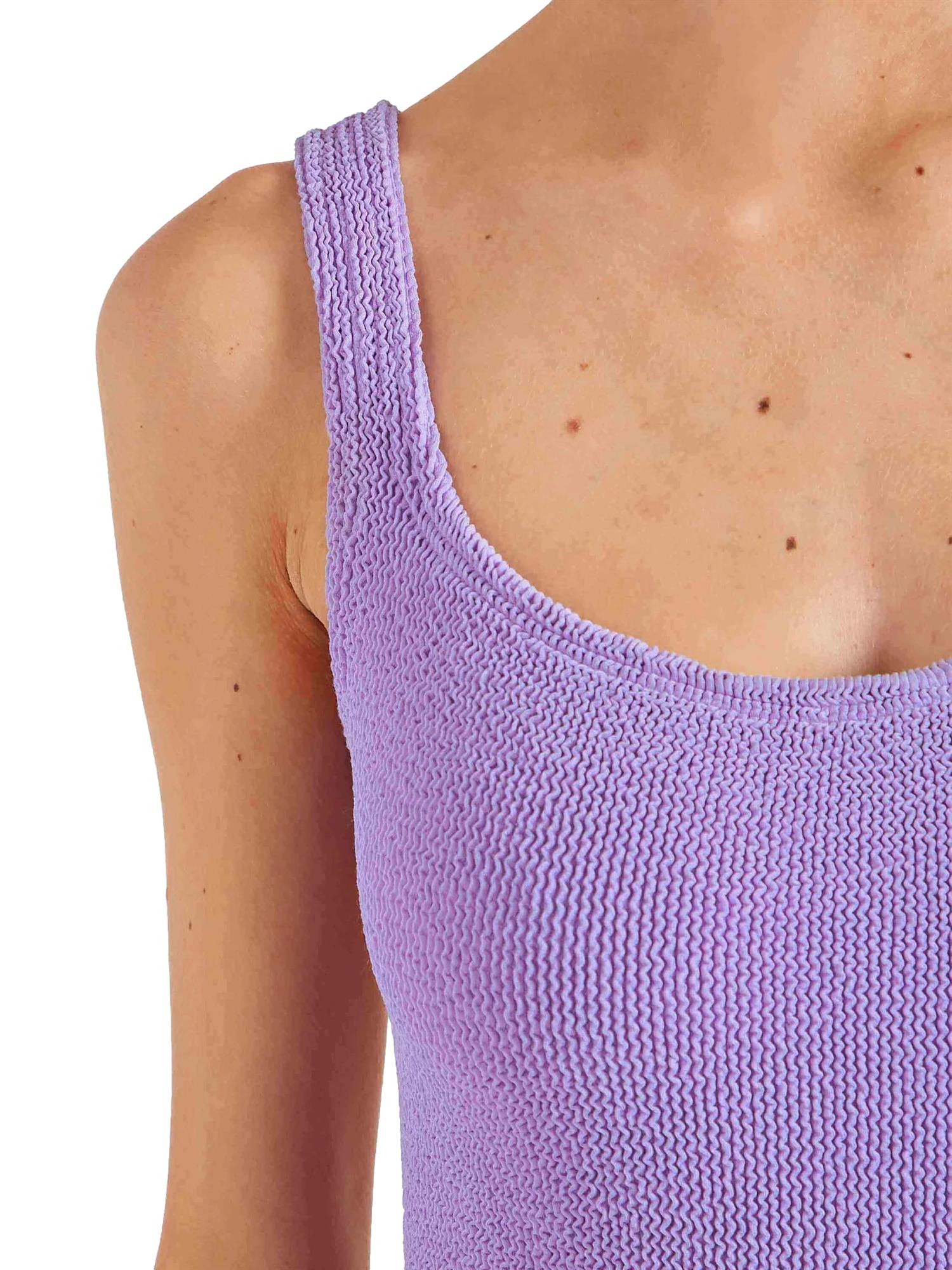 Hunza G Square Neck Swim Lilac Badedrakt Lilla - modostore.no