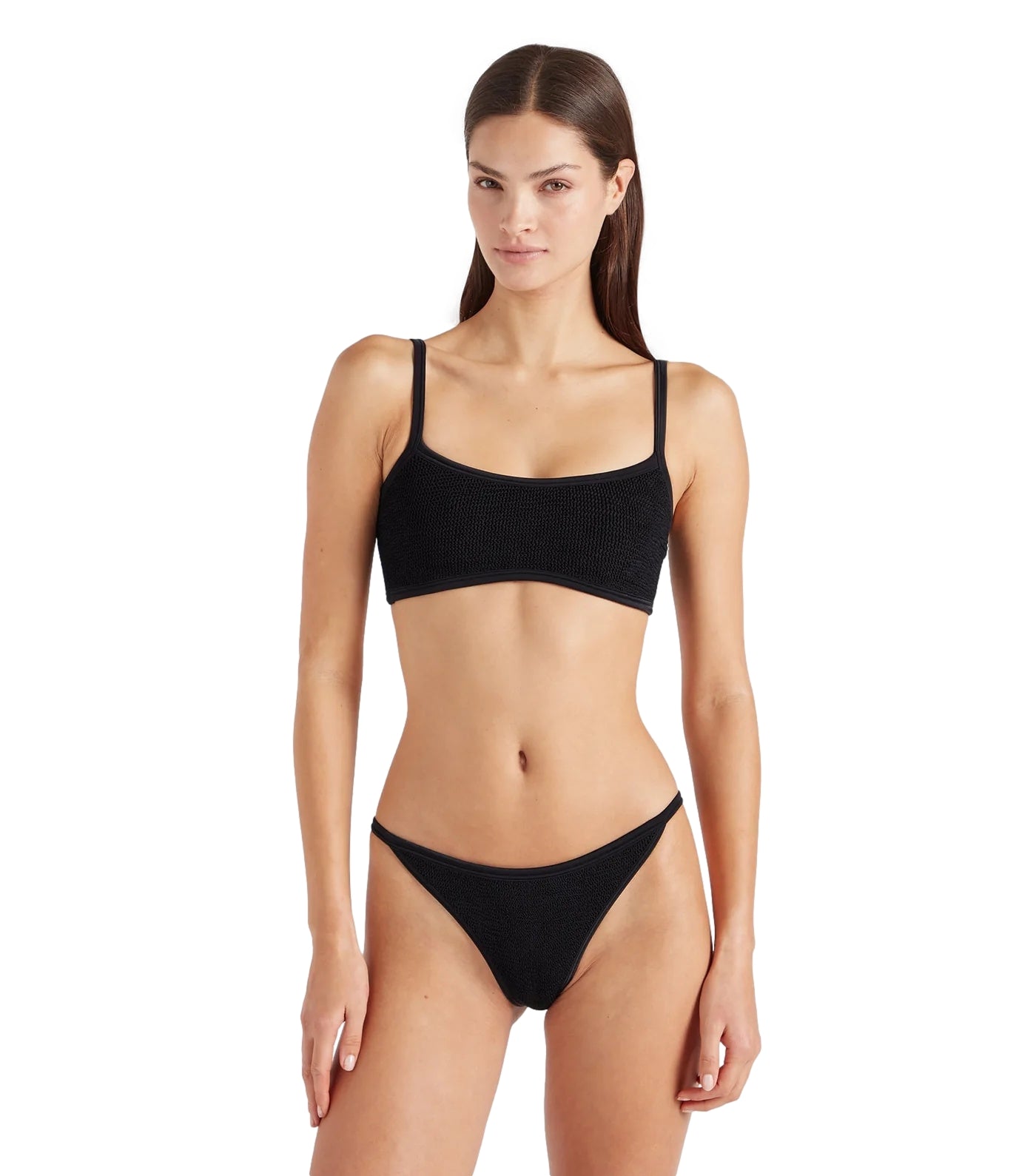 Hunza G Tyler Bikini Tonal Black Bikini Sort - modostore.no