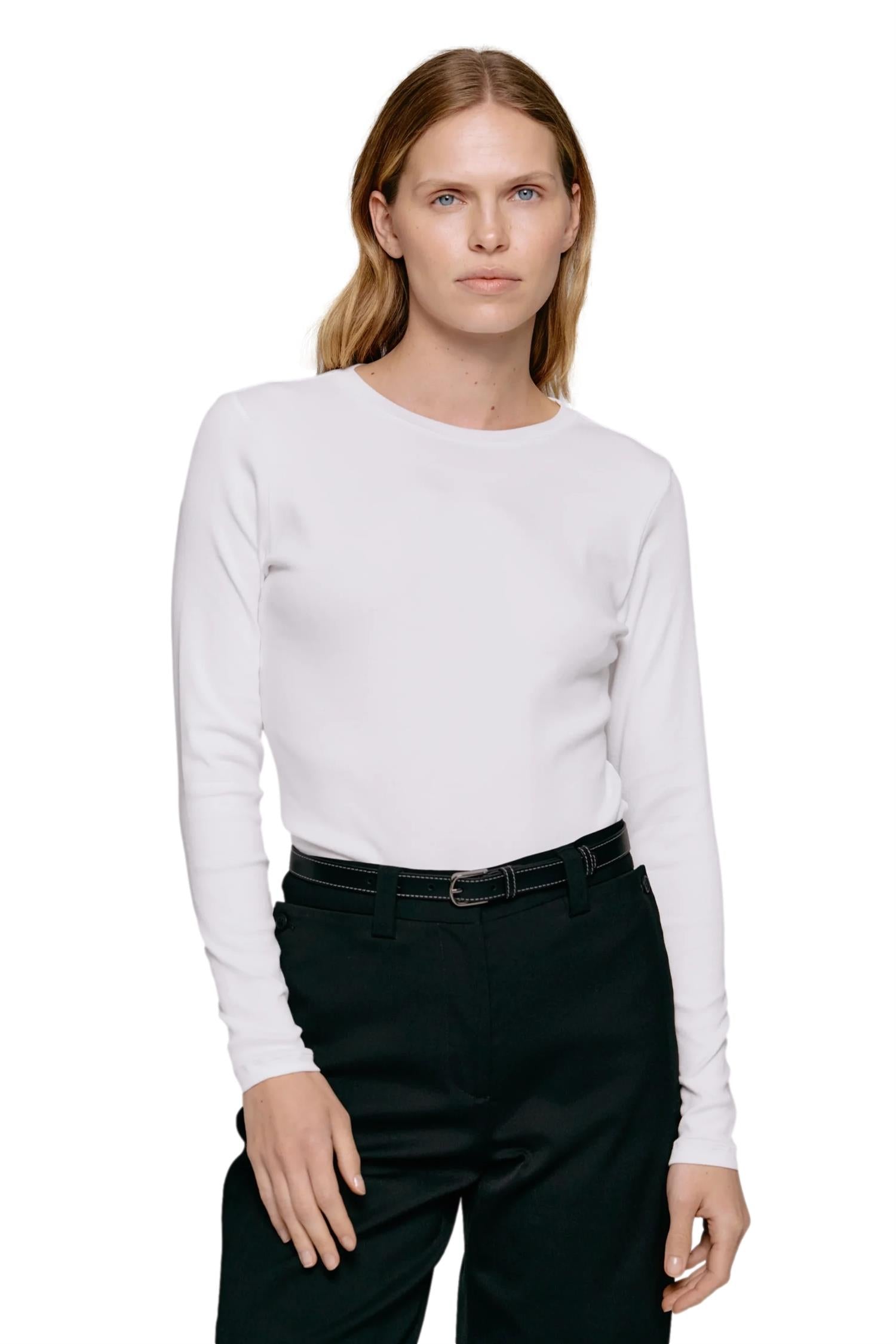 Julie Josephine Andrea Longsleeve Genser Hvit - modostore.no