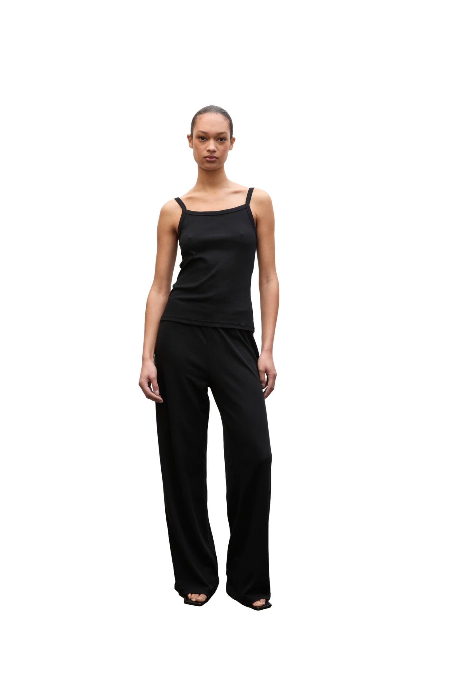 Julie Josephine Tinki Rib Top Singlet Sort - modostore.no