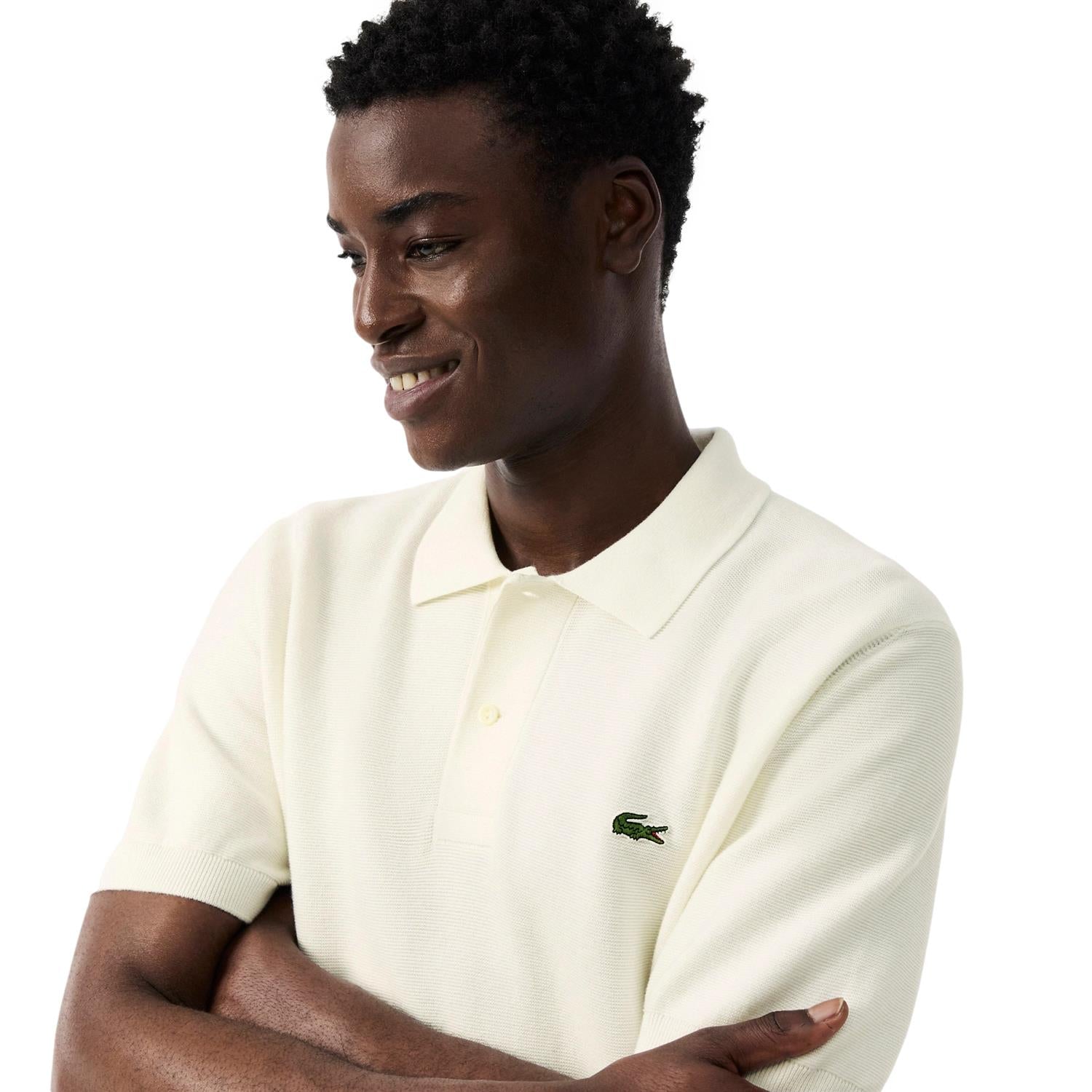 Lacoste Classic Fit Knitted Polo Shirt T-shirt Hvit - modostore.no