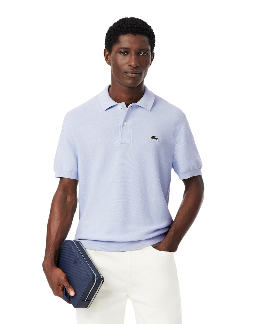 Lacoste Classic Fit Knitted Polo Shirt T-shirt Lyseblå - modostore.no