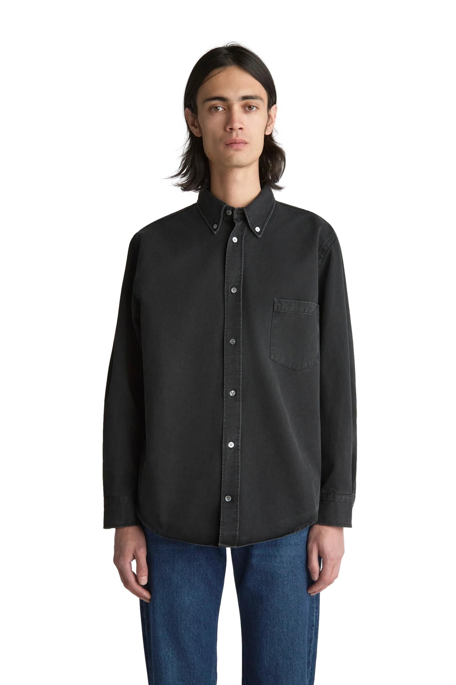 Livid Henrey Skjorte Vasket Sort - modostore.no