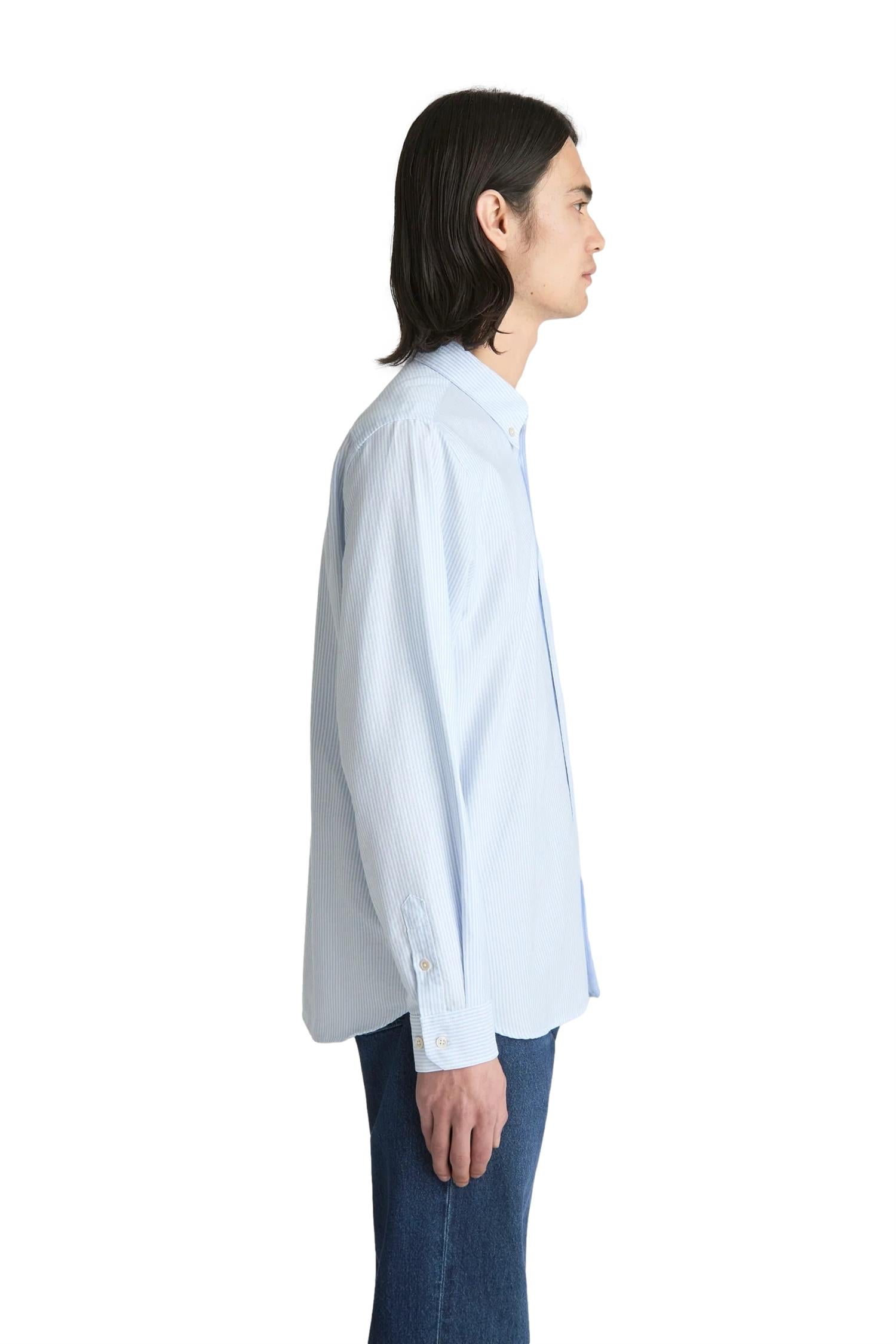 Livid Initial Celeste Candystripe Ox Skjorte Lyseblå Striper - modostore.no
