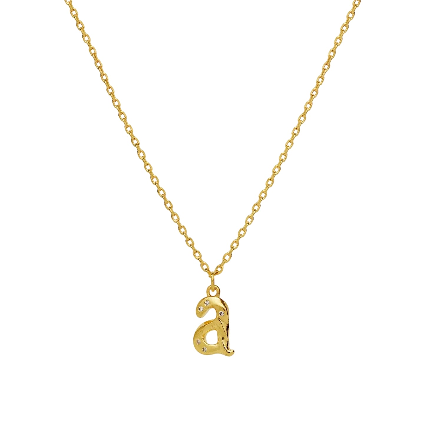 Maanesten A Alphabet Smykke Gull - modostore.no