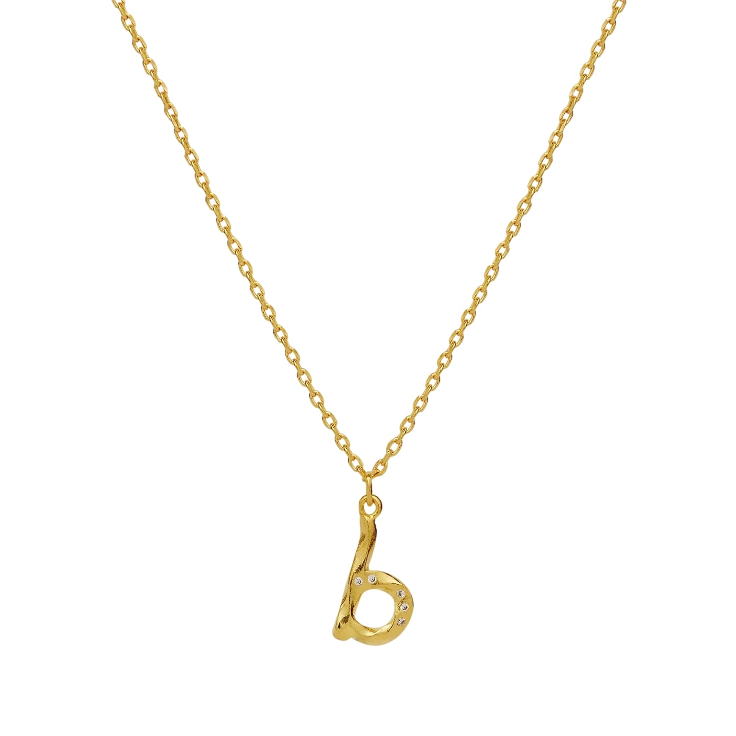 Maanesten B Alphabet Smykke Gull - modostore.no