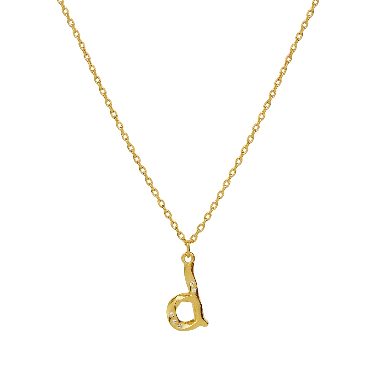 Maanesten D Alphabet Smykke Gull - modostore.no