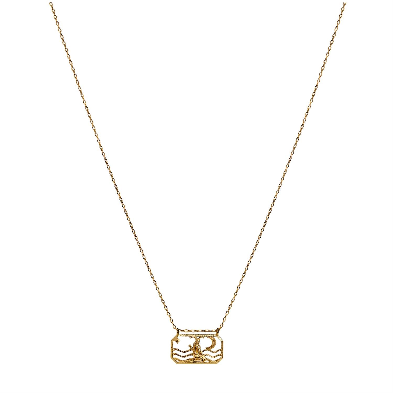 Maanesten Zodiac Capricorn Necklace Steinbukk Smykke Gull - modostore.no