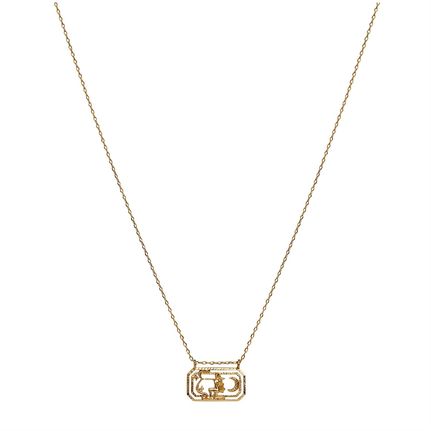 Maanesten Zodiac Sagitarius Necklace Skytten Smykke Gull - modostore.no