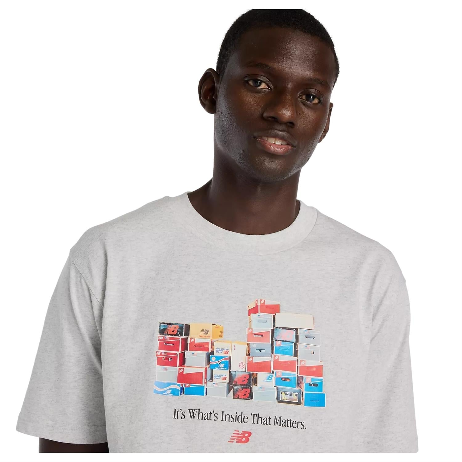New Balance Boxes T-Shirt T-shirt Lys Grå Melert - modostore.no