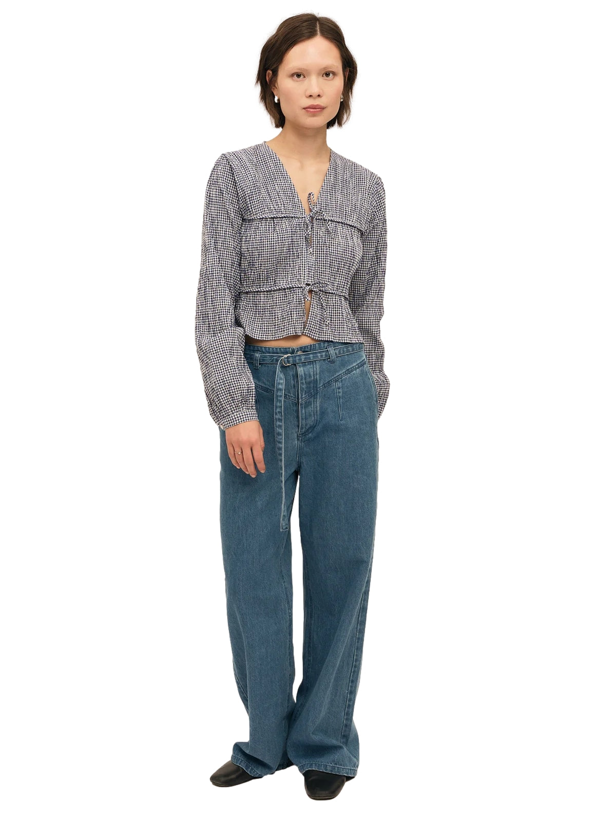 Once Untold Indiana String Blouse Skjorte Navy - modostore.no