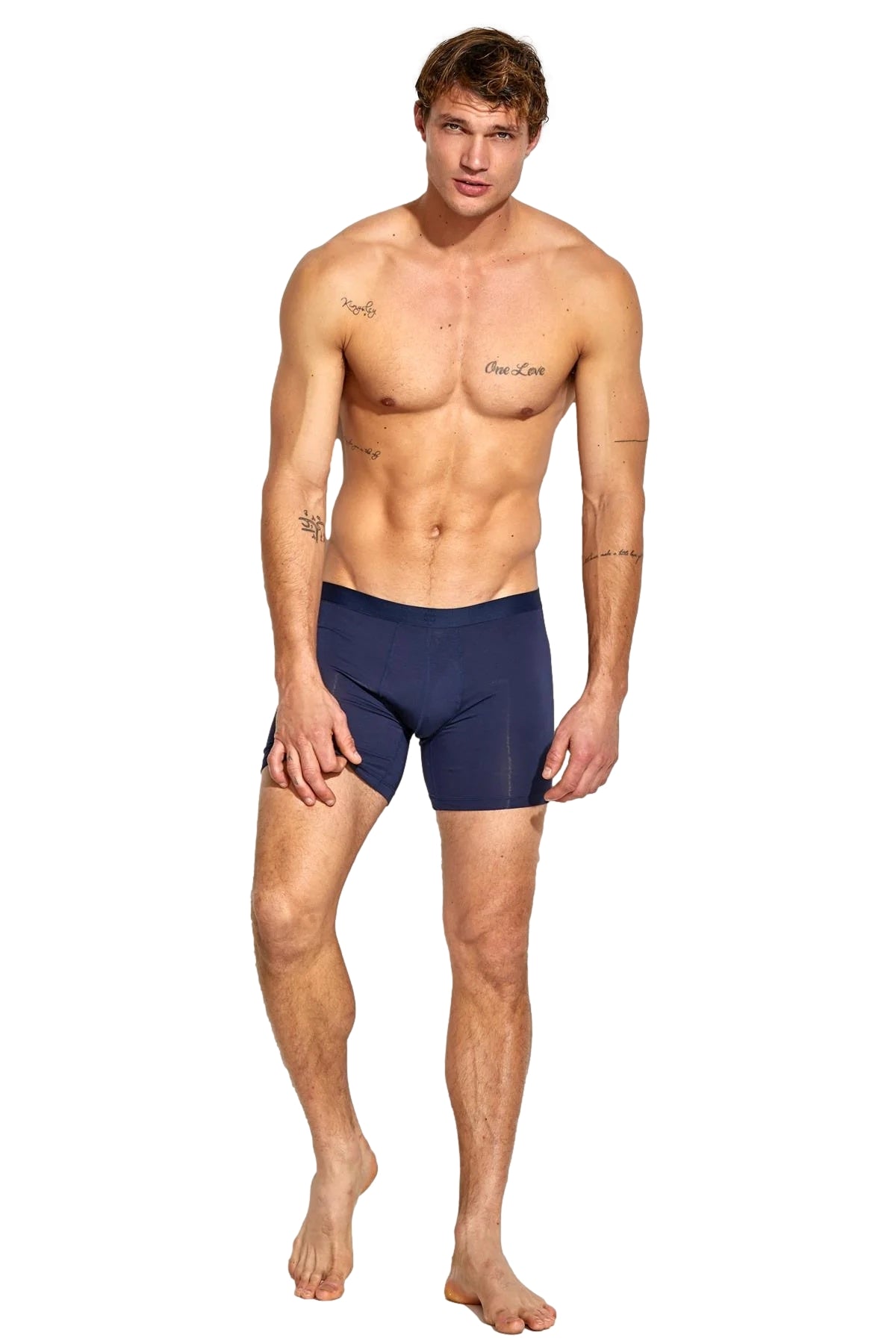 Mørkeblå Panos Emporio 2pk EcoVero pouch boxershorts, komfortable og miljøvennlige herreunderbukser.