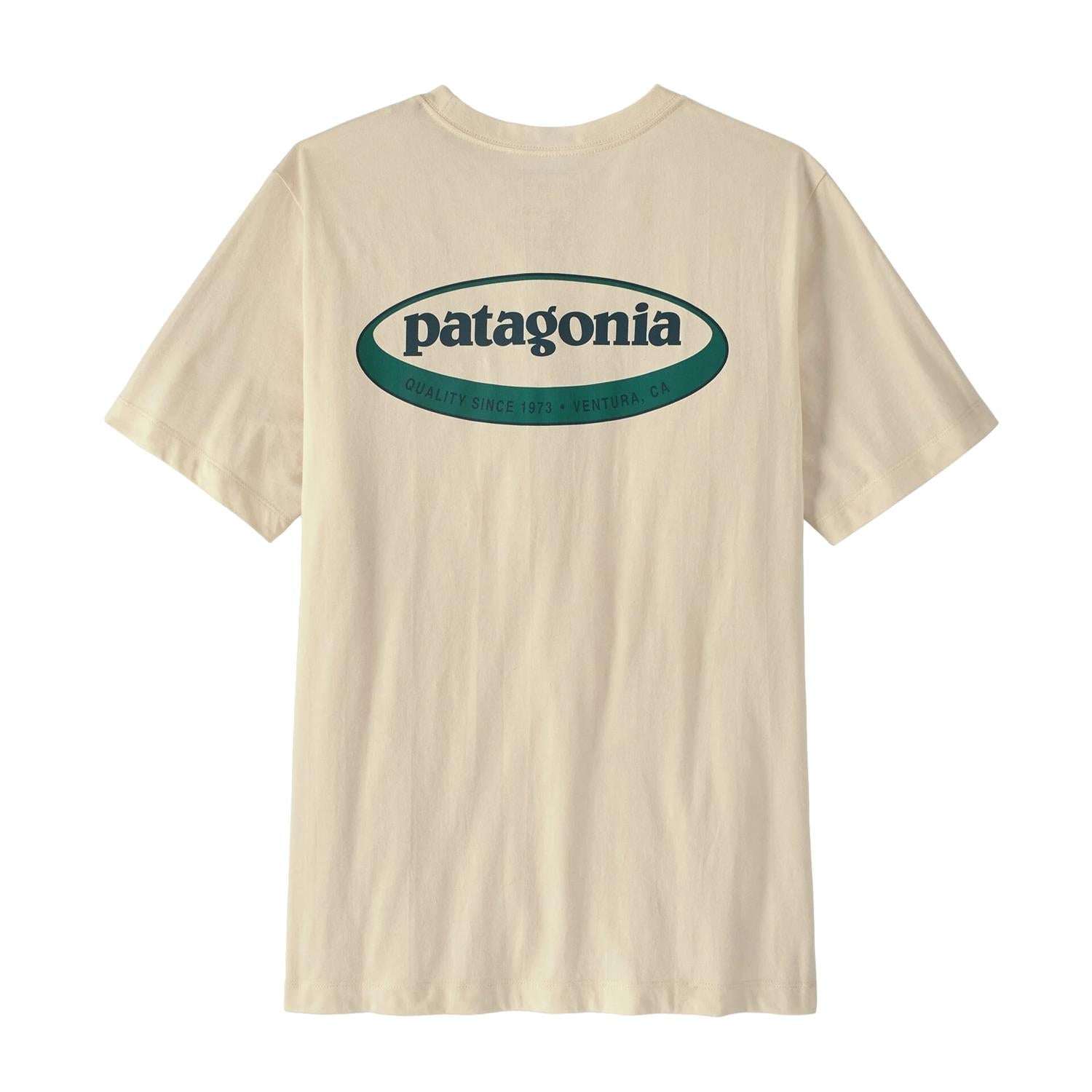 Patagonia Men's '95 Oval Logo T-Shirt Undyed Natural T-shirt Off-White - modostore.no