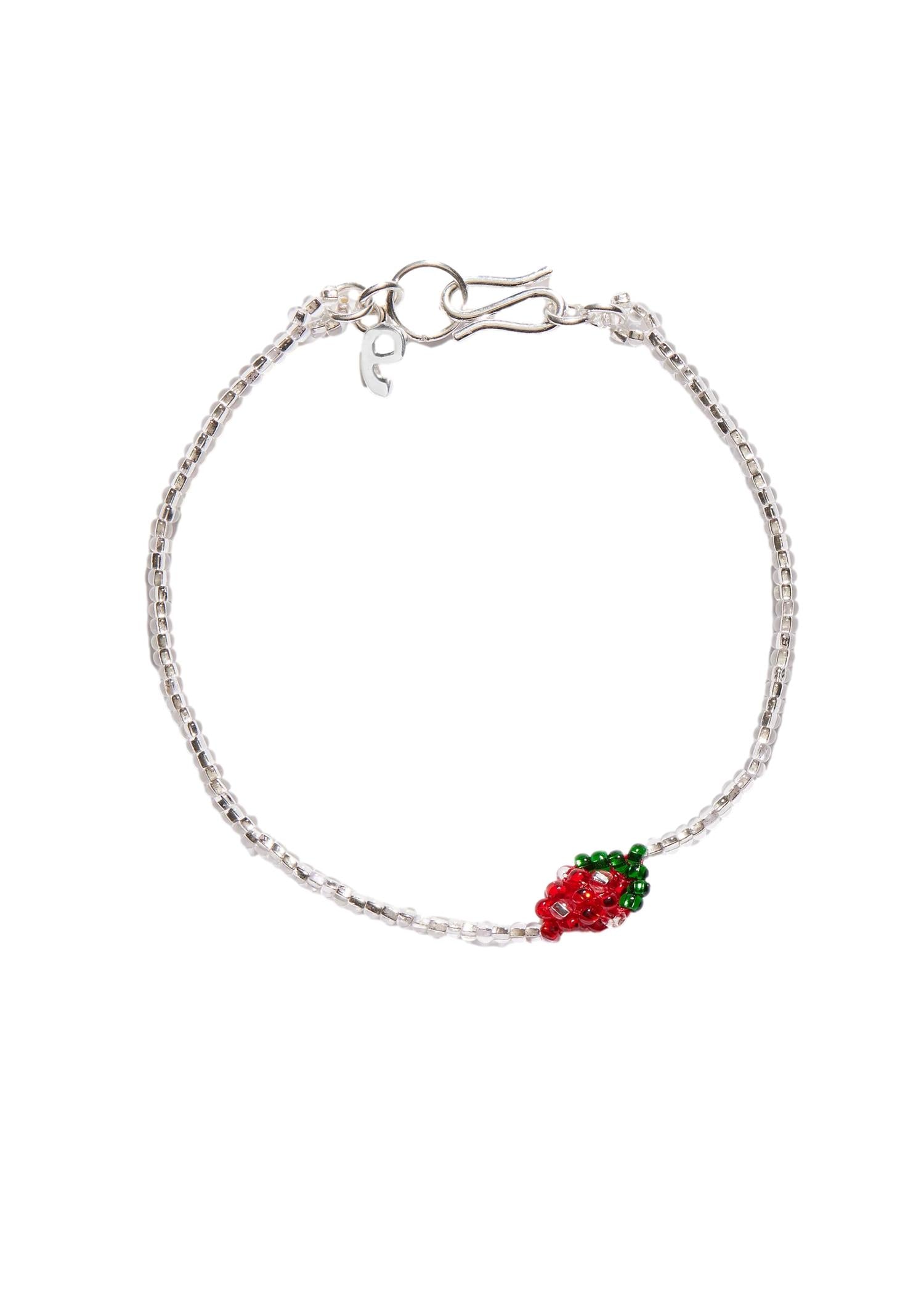 Pura Utz Mini Silver Strawberry Bracelet Armbånd Sølv Og Rød - modostore.no