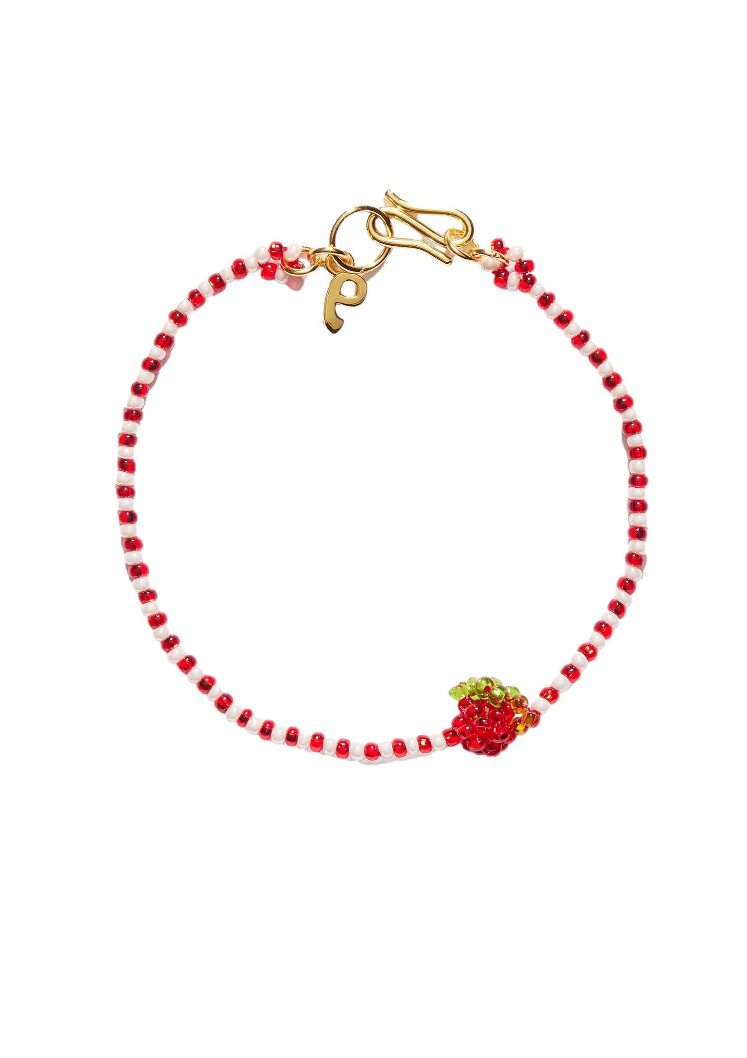 Pura Utz Mini Striped Apple Bracelet Armbånd Hvit Og Rød - modostore.no