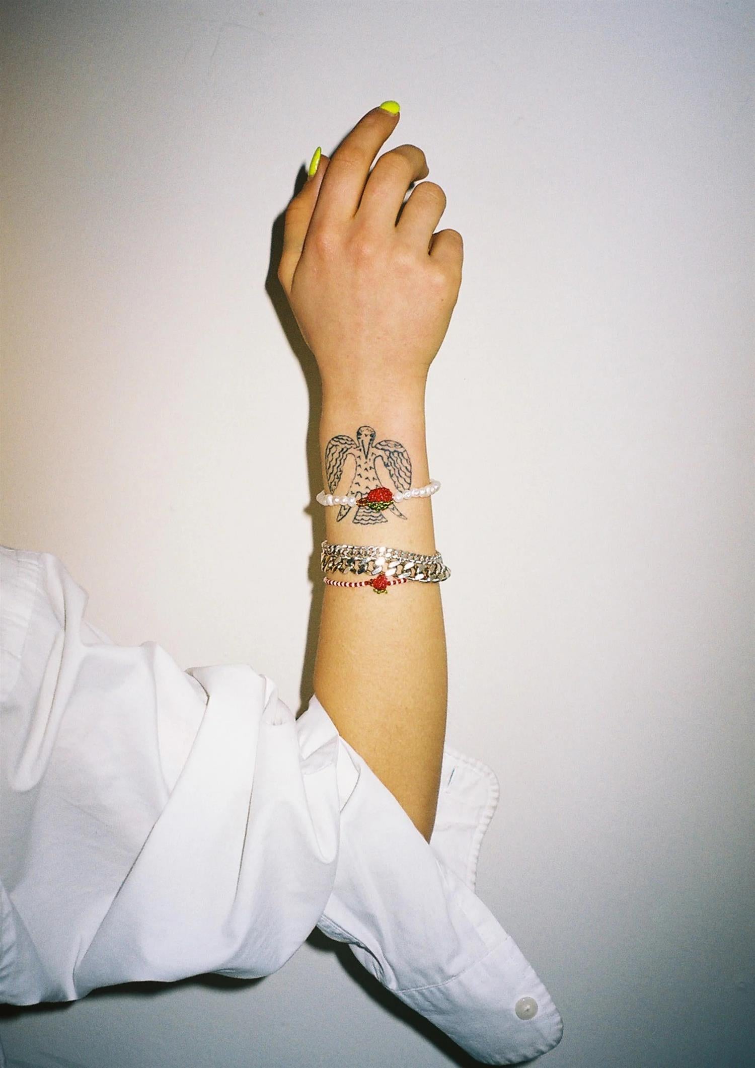 Pura Utz Mini Striped Apple Bracelet Armbånd Hvit Og Rød - modostore.no