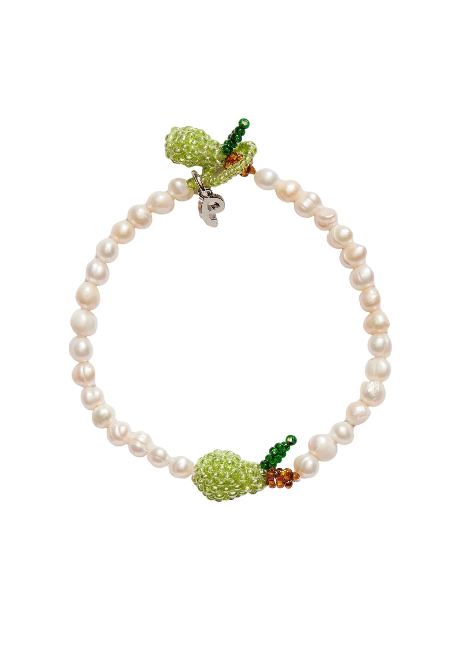 Pura Utz Pearl Pear Bracelet Armbånd Hvit Og Grønn - modostore.no