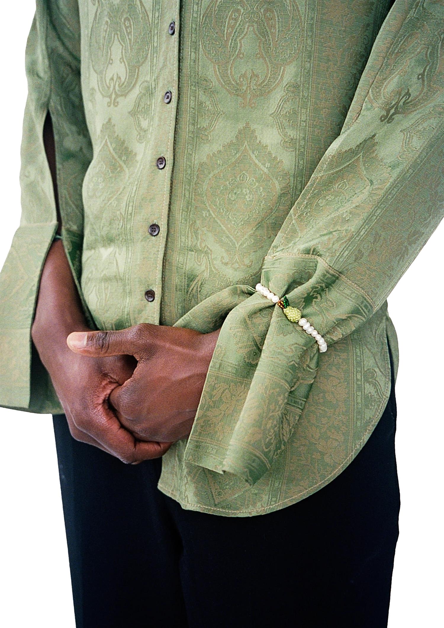 Pura Utz Pearl Pear Bracelet Armbånd Hvit Og Grønn - modostore.no