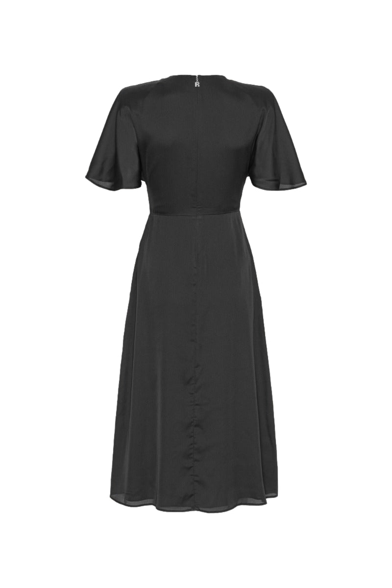 ROTATE Chiffon Midi Dress Kjole Sort - modostore.no