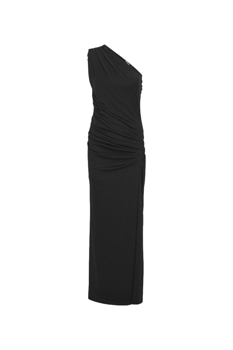 ROTATE Draped One Shoulder Dress Kjole Sort - modostore.no