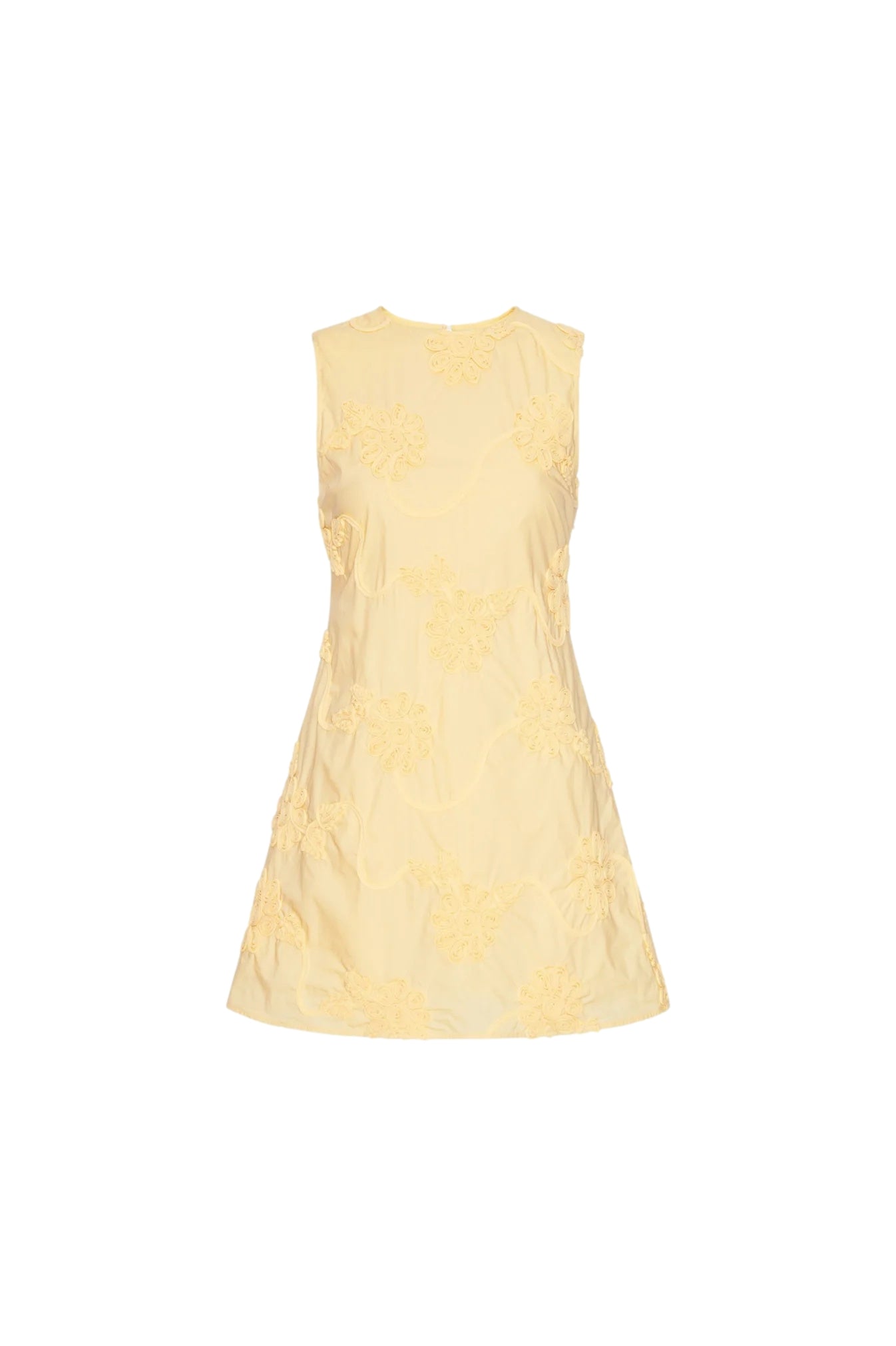 ROTATE Flower Mini Flared Dress Kjole Lysegul - modostore.no