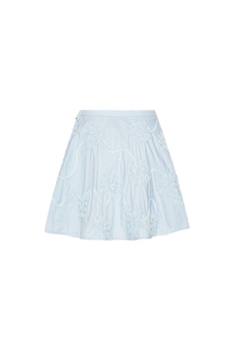 ROTATE Flower Mini Skirt Skjørt Lyseblå - modostore.no