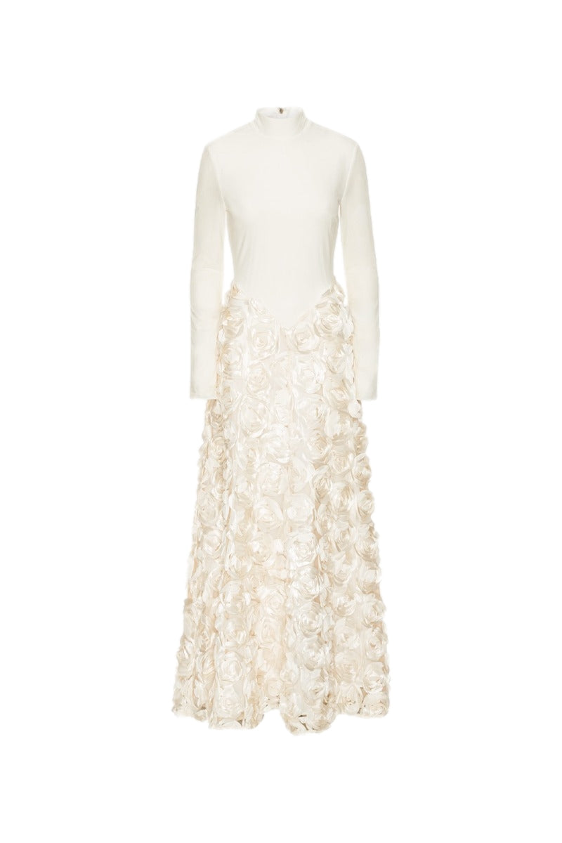 ROTATE Long Sleeve Maxi Dress Kjole Off-White - modostore.no