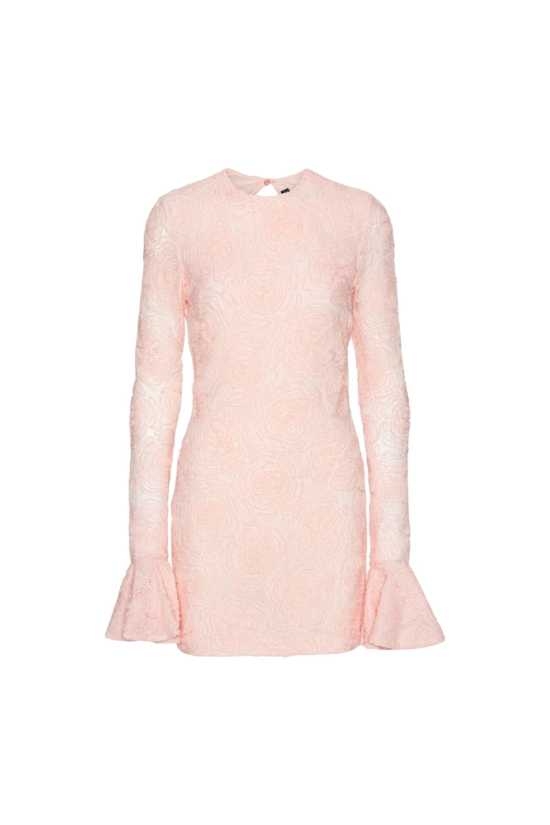 ROTATE Mesh Frill Mini Dress Kjole Lyserosa - modostore.no