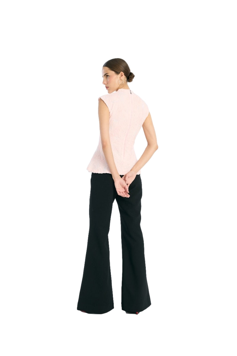 ROTATE Mesh Sleeveless Top Topp Lyserosa - modostore.no