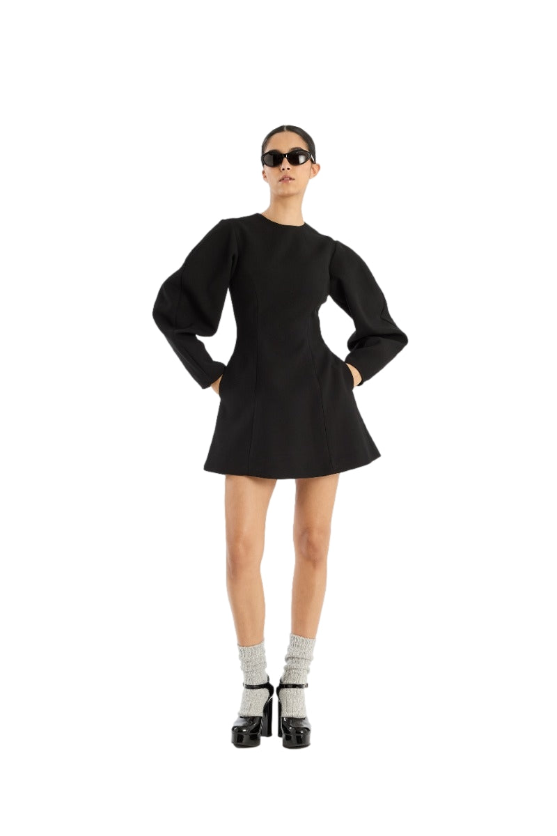 ROTATE Suiting Flared Mini Dress Kjole Sort - modostore.no