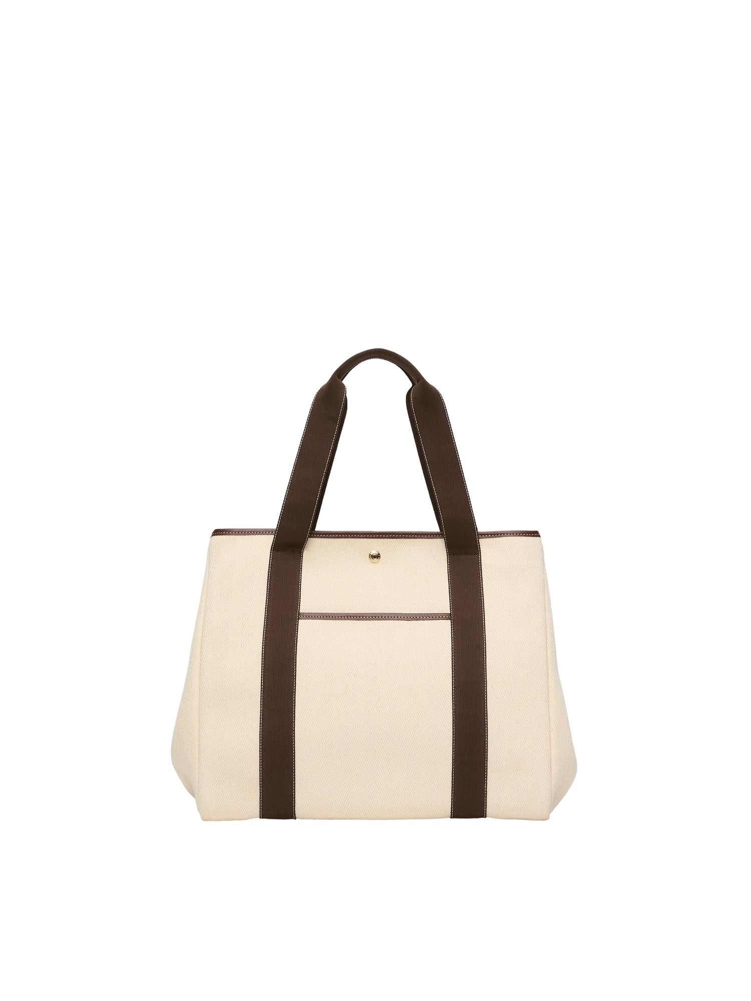 Rue de Verneuil Traversée L Pocket White Canvas/Mini Sellier Brown Veske Off-White Og Brun - modostore.no