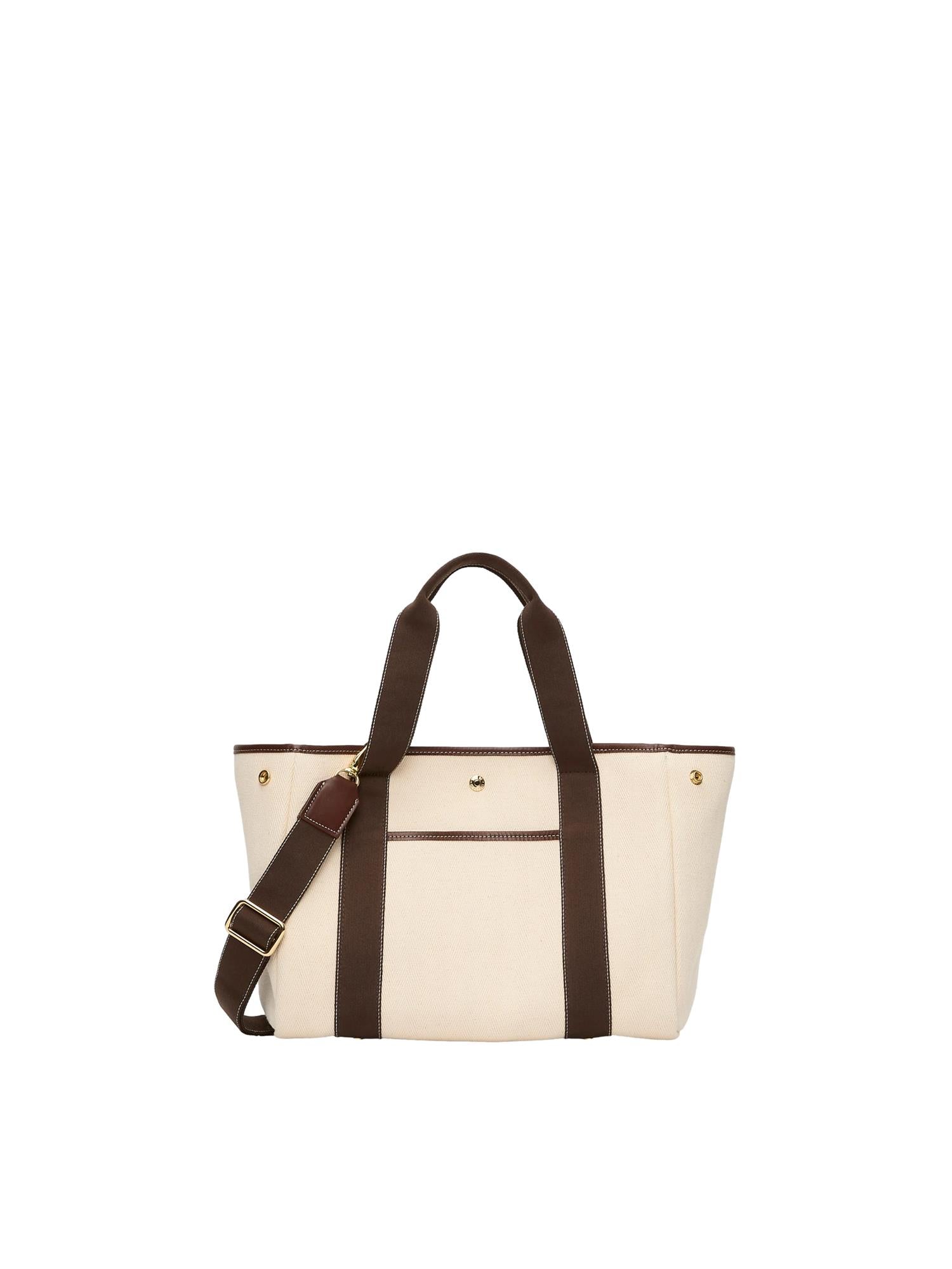 Rue de Verneuil Traversée M Pocket White Canvas/Mini Sellier Brown Veske Off-White Og Brun - modostore.no